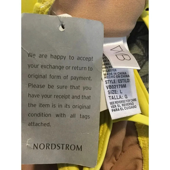 NEW VYB Women’s Size Large Yellow Crossback Bikini Top - Picture 5 of 5